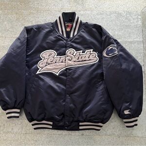 Vintage Penn State Varsity Satin Bomber Jacket by Colosseum Size Large
